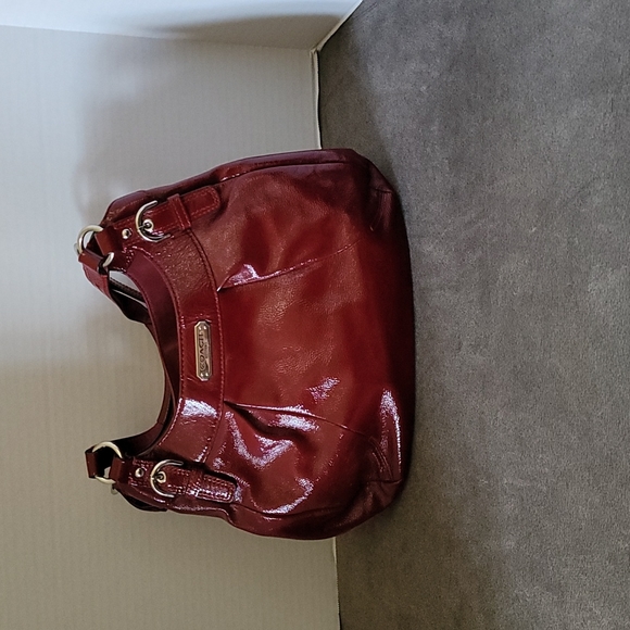 Coach Handbags - Coach burgundy colored patent shoulder handbag